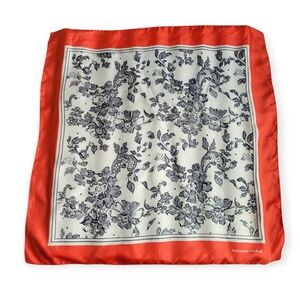 Rochas Paris Red and White Floral Scarf